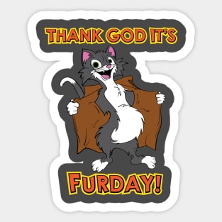 Thank God It's Furday - Cat Sticker